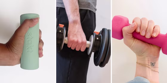 Dumbbells can help you get stronger by adding both variety and intensity to weighted exercises, experts say.