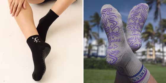 The best Pilates socks are grippy to prevent your feet from slipping on surfaces, and stay up while you’re doing exercises, experts say.