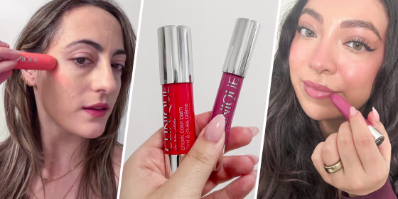 Murphy wears 'Plenty O’ Papaya' Blush and San Miguel wears 'Ramp’d Up Rouge' Blush and 'Lavish Lilac' Lip Balm.