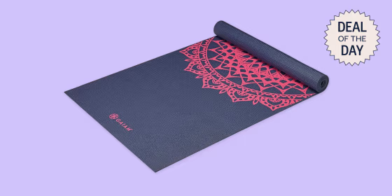 The Gaiam yoga mat is non-slip, cushioned, and easy to transport.