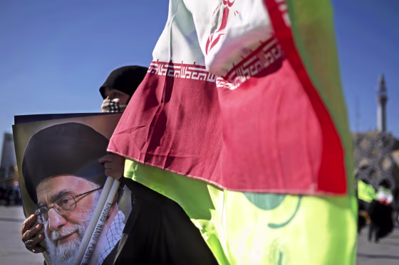 Portraits Of Supreme Leader, And Pro-government Rally