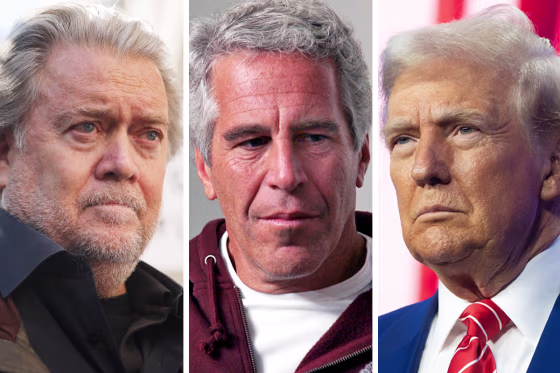 Steve Bannon; Jeffrey Epstein; President Donald Trump.