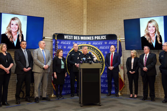 West Des Moines Assistant Chief Jody Hayes speaks about the arrest of Kristin Ramsey
