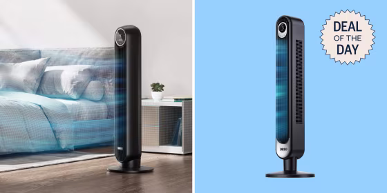 The Dreo tower fan is corded and comes with a remote.