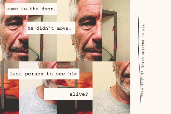 Photo collage of Jeffrey Epstein