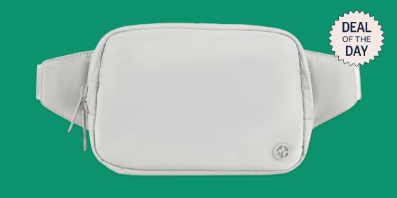 The bag is lightweight and made from water-resistant nylon. 