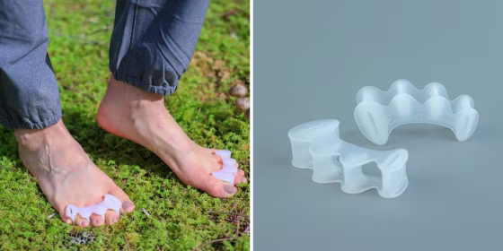 Toe separators spread your toes out to help get rid of pain from bunions and more. 