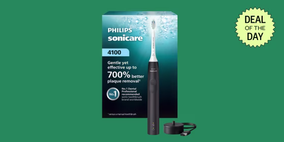 This electric toothbrush will last up to two weeks on a full charge.
