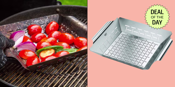 Weber’s Deluxe Grilling Basket is made from stainless steel and can be cleaned in the dishwasher.