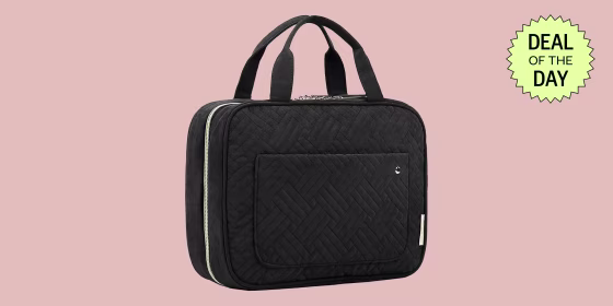 This toiletry bag has four interior zippered compartments with transparent fronts so that you can see what is inside.