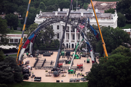 President Trump's Ongoing Construction At The White House And Repainting Of The Reflecting Pool