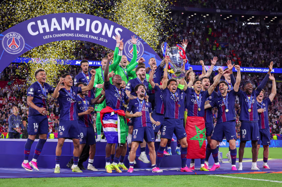 Paris Saint Germain celebrate.