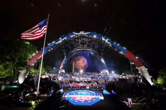 Fireworks during the UFC Freedom250 fight on the South Lawn of the White House.