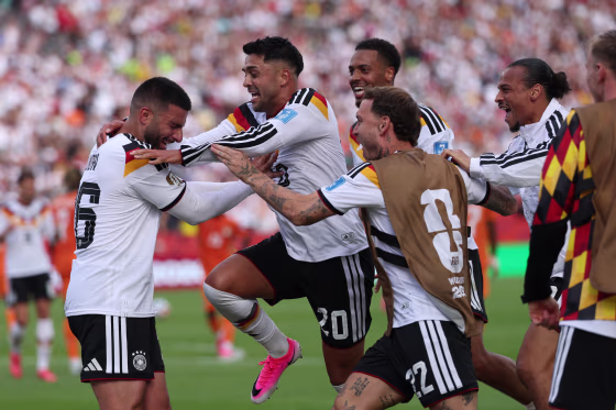 Image: Deniz Undav of Germany and his teammates celebrate the goal that helped them beat Ivory Coast 2-1 on Saturday, June 20, 2026.
