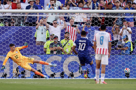 on-field action during a world cup soccer match
