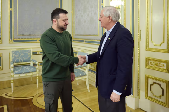 Volodymyr Zelenskyy - Lindsey Graham meeting in Ukraine