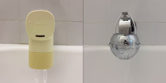 Similar to filtered showerheads, bath filters are easy to install at home and help get rid of impurities in water like chlorine, hard water minerals and odors.