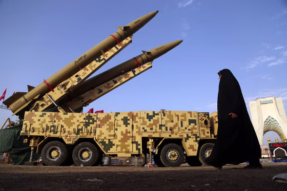 Zolfaghar and Qadr missiles placed in Tehran's Azadi Square
