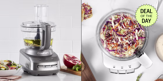 The Cuisinart food processor comes in white and gray, and is available in a 14-cup option, too.