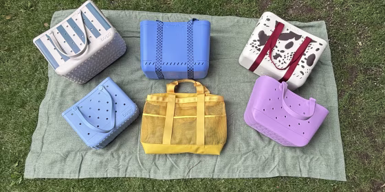 The Bogg Bag is available in small, medium and large sizes and is customizable with many accessories.
