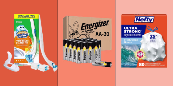 Popular household brands like Scrubbing Bubbles, Energizer, Hefty and more are marked down.