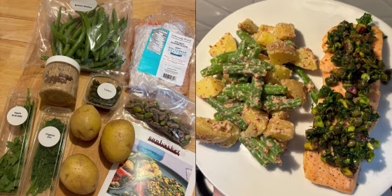 You can subscribe to Sunbasket to get fresh meals or a la carte groceries like meat, seafood and pre-packaged snacks delivered to your door.