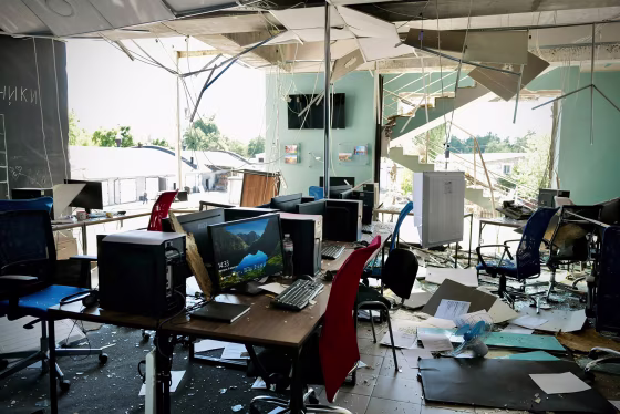 Image: Destroyed office space