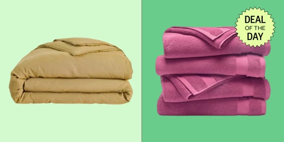 Products like the Washed Classic Percale Core Sheet Set are up to 40% off.