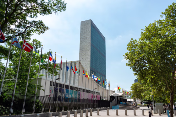 The United Nations Headquarters building.