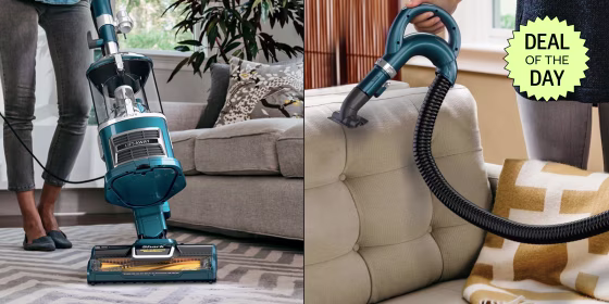 The Shark Lift-Away vacuum works as both an upright cleaner and portable, handheld appliance.