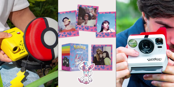 The Pokémon x Polaroid collection puts Pikachu and Sylveon designs on the compact Go Generation 3 and transforms the larger Now Generation 3 into a Poké Ball-inspired camera.