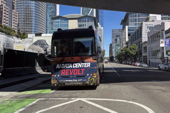 The tour bus used by Humans First.