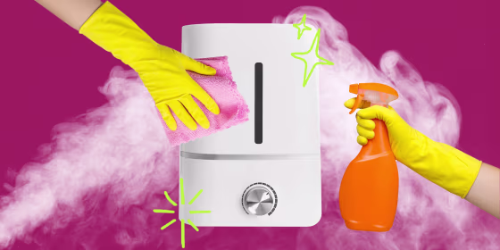 You can use products like dish soap, white vinegar and hydrogen peroxide to clean your humidifier.
