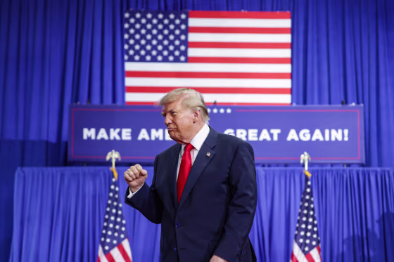 President Donald Trump takes the stage.
