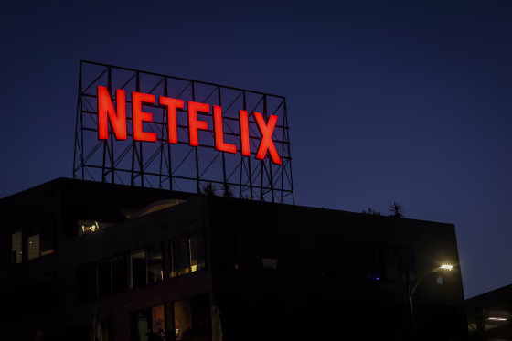 Netflix logo as the company announces layoffs of about 1,000 employees