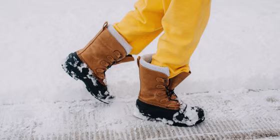 A snow boot with built-in arch support helps keep you stable as you walk on icy or uneven ground.