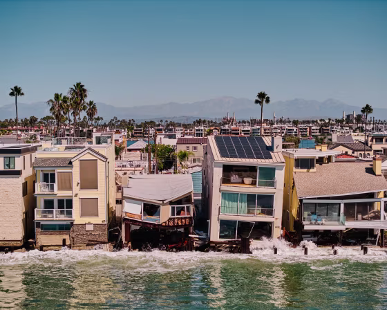 Several Houses along the 6400 block of Seaside Walk in Long Beach