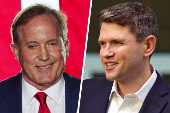 Texas Senate candidates Ken Paxton and James Talarico.