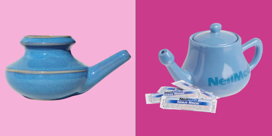Neti pots work by rinsing away mucus so that you can breathe more easily.