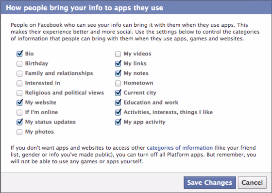 Facebook privacy settings