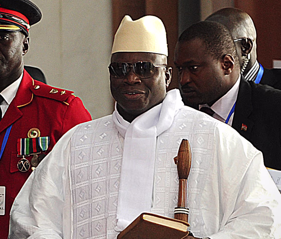 Gambian President Yahya Jammeh arrives at the African Union summit in Addis Ababa, Ethiopia, on July 15.