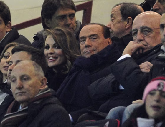 Silvio Berlusconi and Francesca Pascale attend a soccer match on Dec. 4 in Milan.