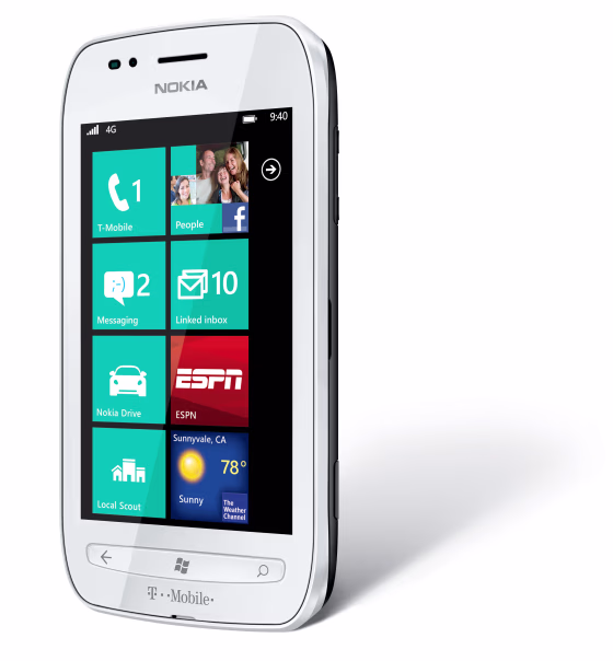 A Microsoft Windows Phone, the Nokia Lumia 710