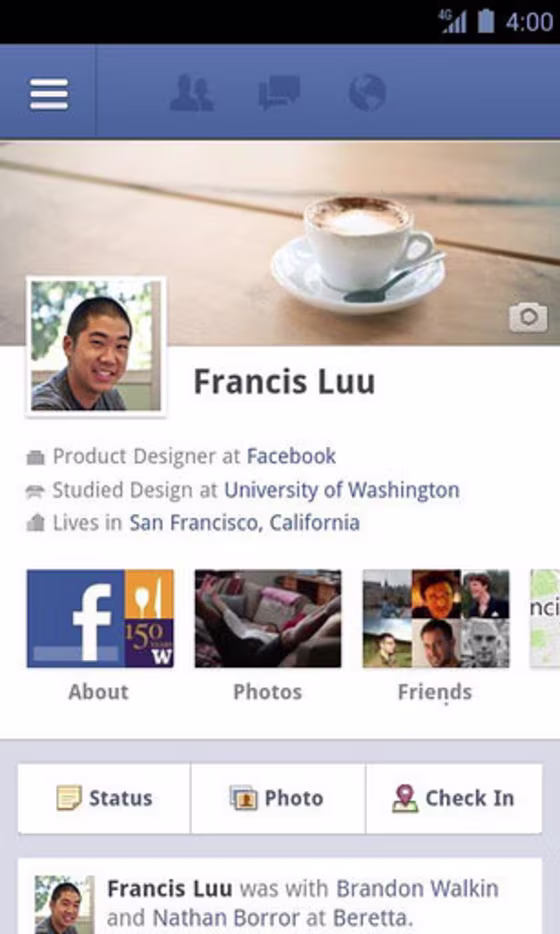 Facebook for Android update, with Timeline