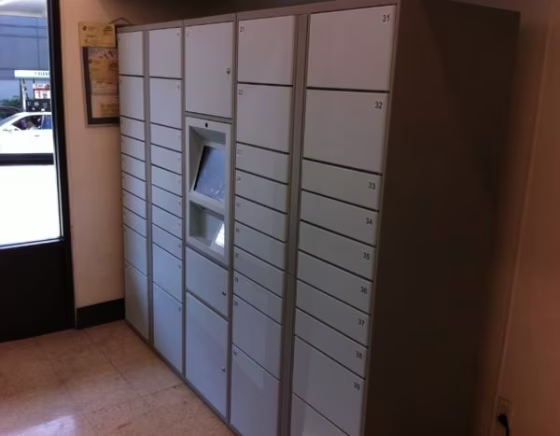 Amazon's new locker system at a 7-Eleven store in Seattle's Capitol Hill neighborhood