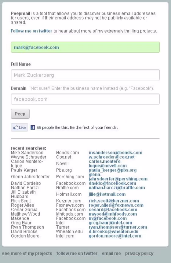 Screenshot of Peepmail