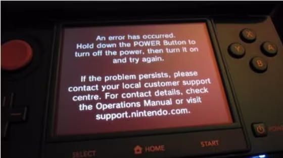 A new Nintendo 3DS owner posted the above error screen to the forums at NeoGAF. Others gamers have reported the same issue though it's unclear how widespread the problem is.