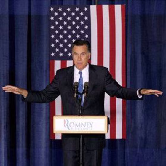 Mitt Romney speaking during a campaign stop in Des Moines, Iowa on Tuesday.