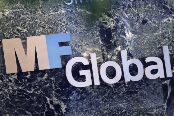 The sign marking the MF Global Holdings Ltd. offices at 52nd Street in midtown Manhattan is seen in New York November 2, 2011, two days after MF Global filed for bankruptcy protection.