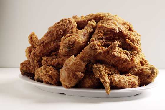 Homey, crunchy, juicy fried chicken served at Bubba's Cooks Country in Dallas.